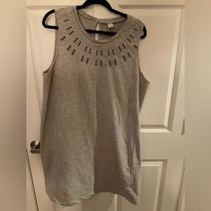 Gray Cutout Neckline Sleeveless Dress, XL